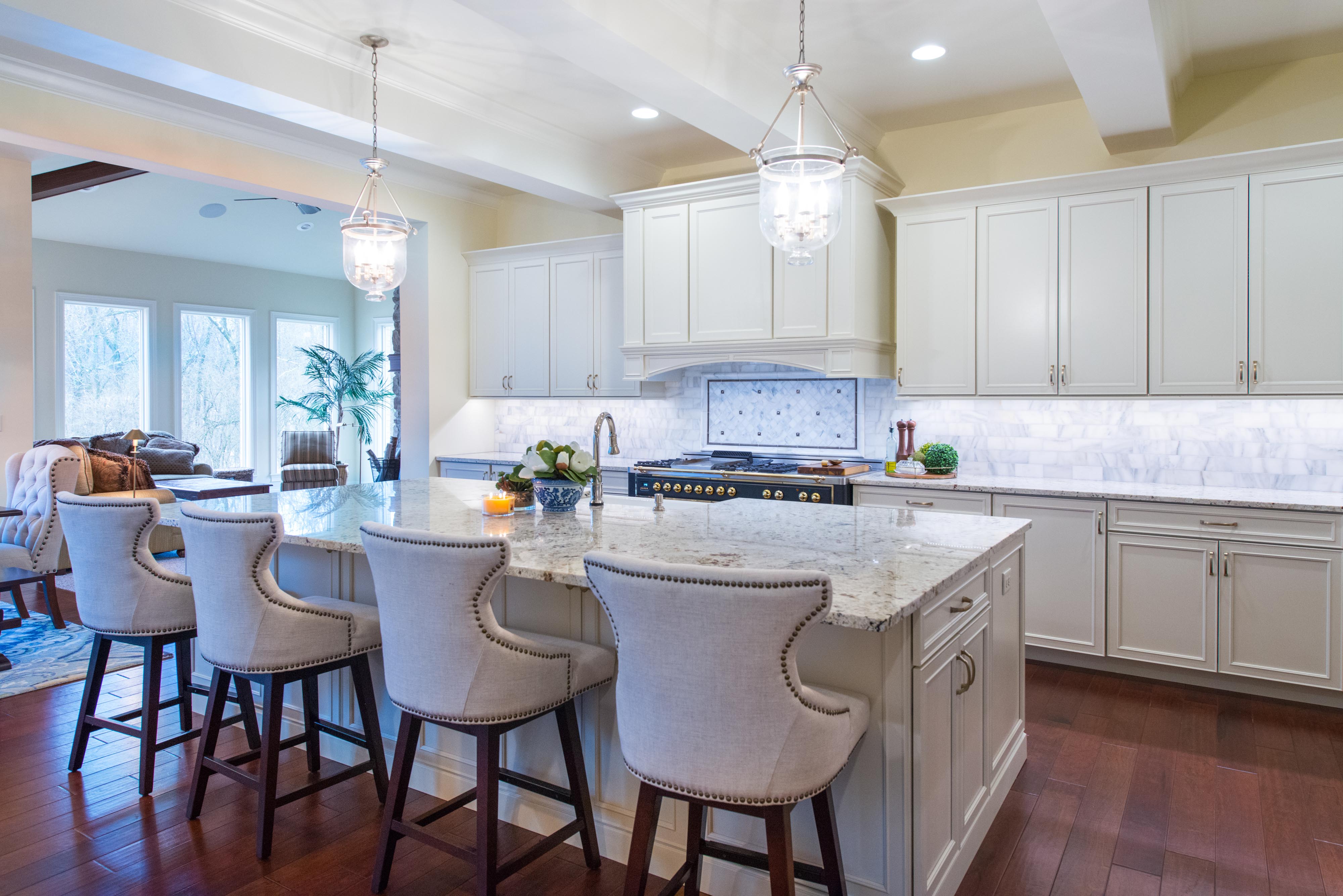 Kitchen with chairs, accessories and more.
