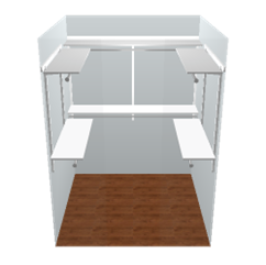 6x6 Closet Multifamily in White with U-Shaped double hang.