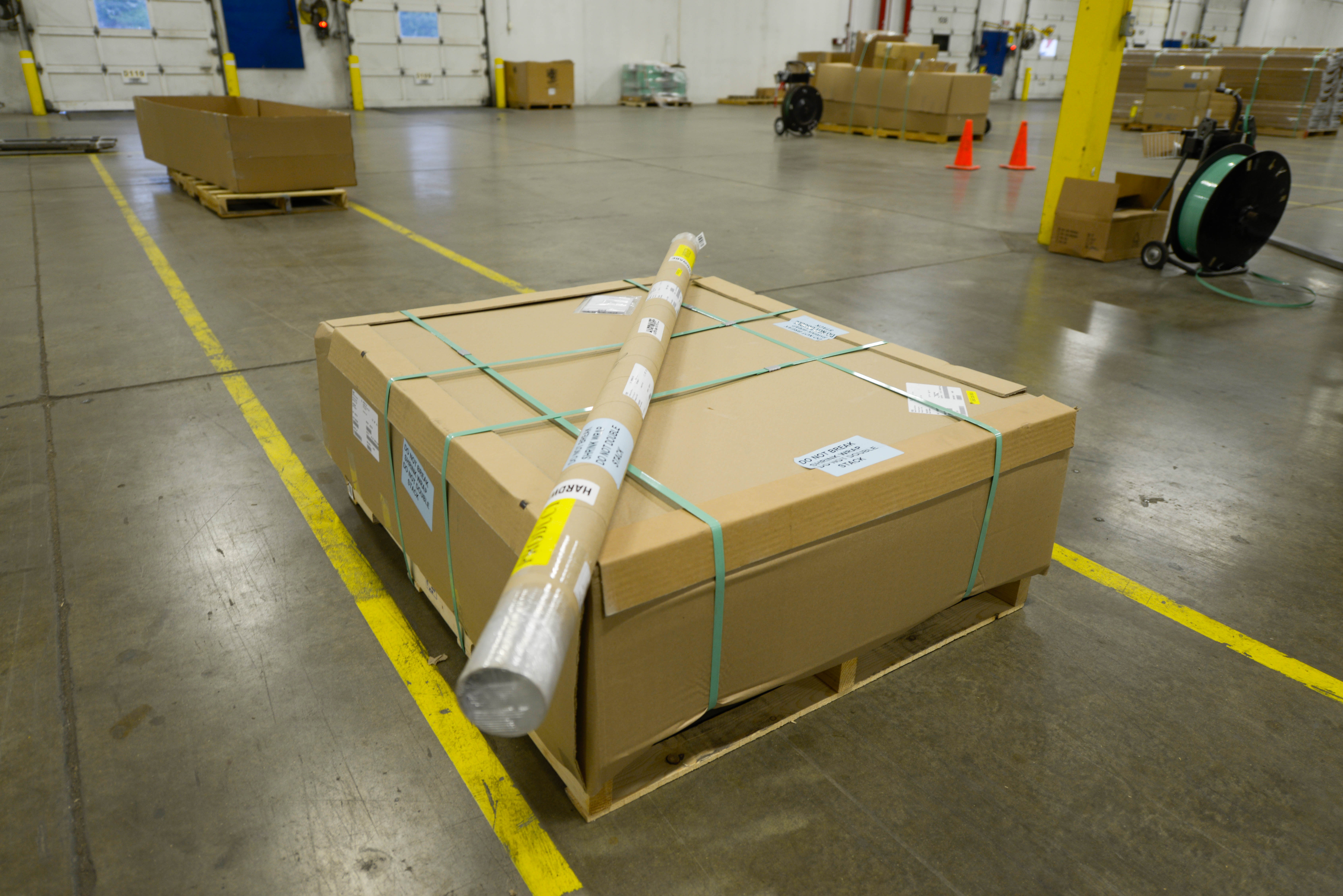 Bloomington Packaging Materials with cardboard and recyclable material. 