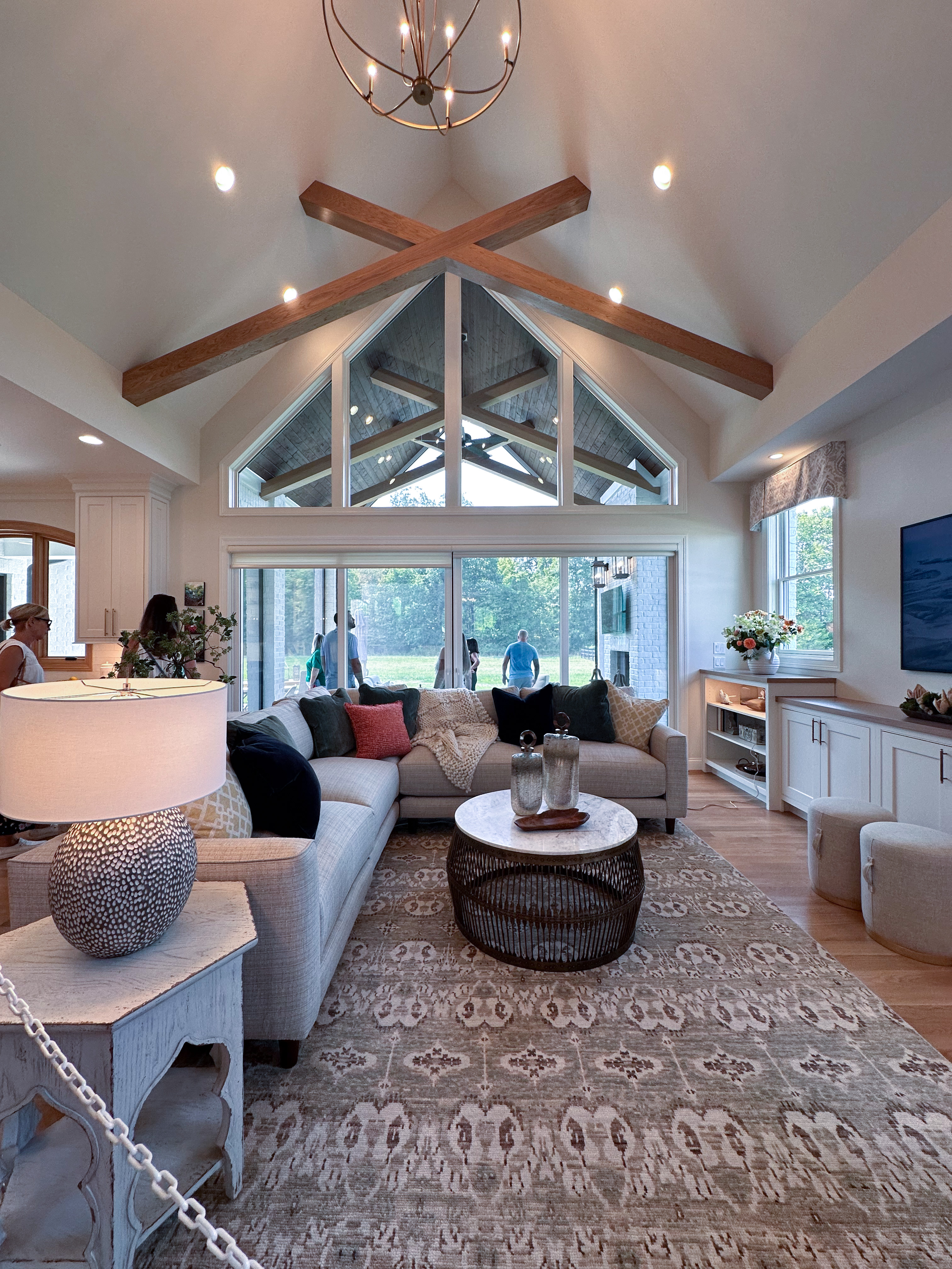 Homearama 2024 Living Room with examples of texture, natural elements, and current trends.