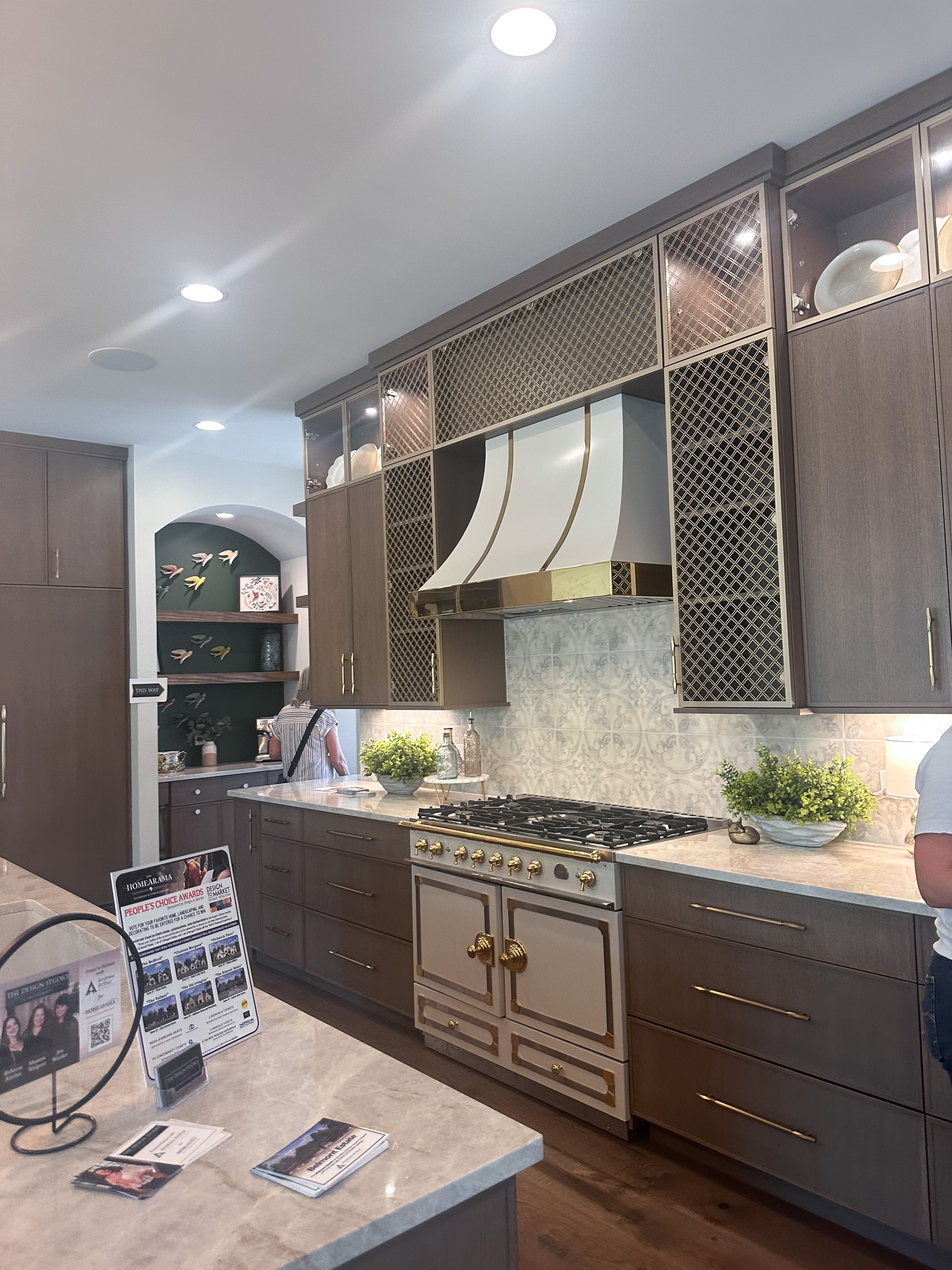 Homearama 2024 Mixed Hardware with metal cabinets and gold hardware.