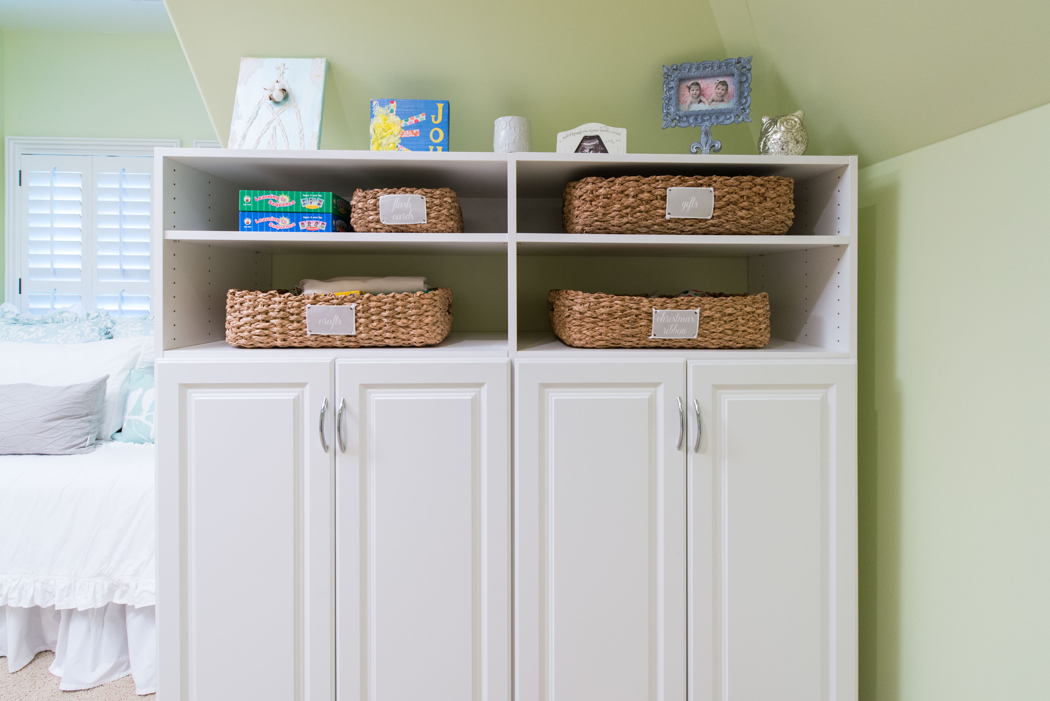 Select Closet in White wit baskets and knick-knacks