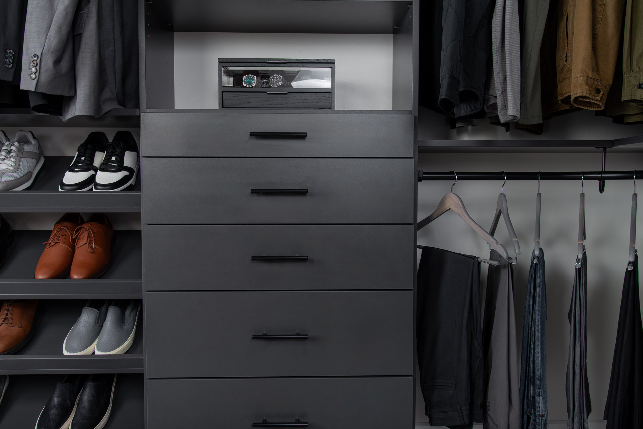 Select_Slate_Bedroom with men's shoes, clothing, and accessories.