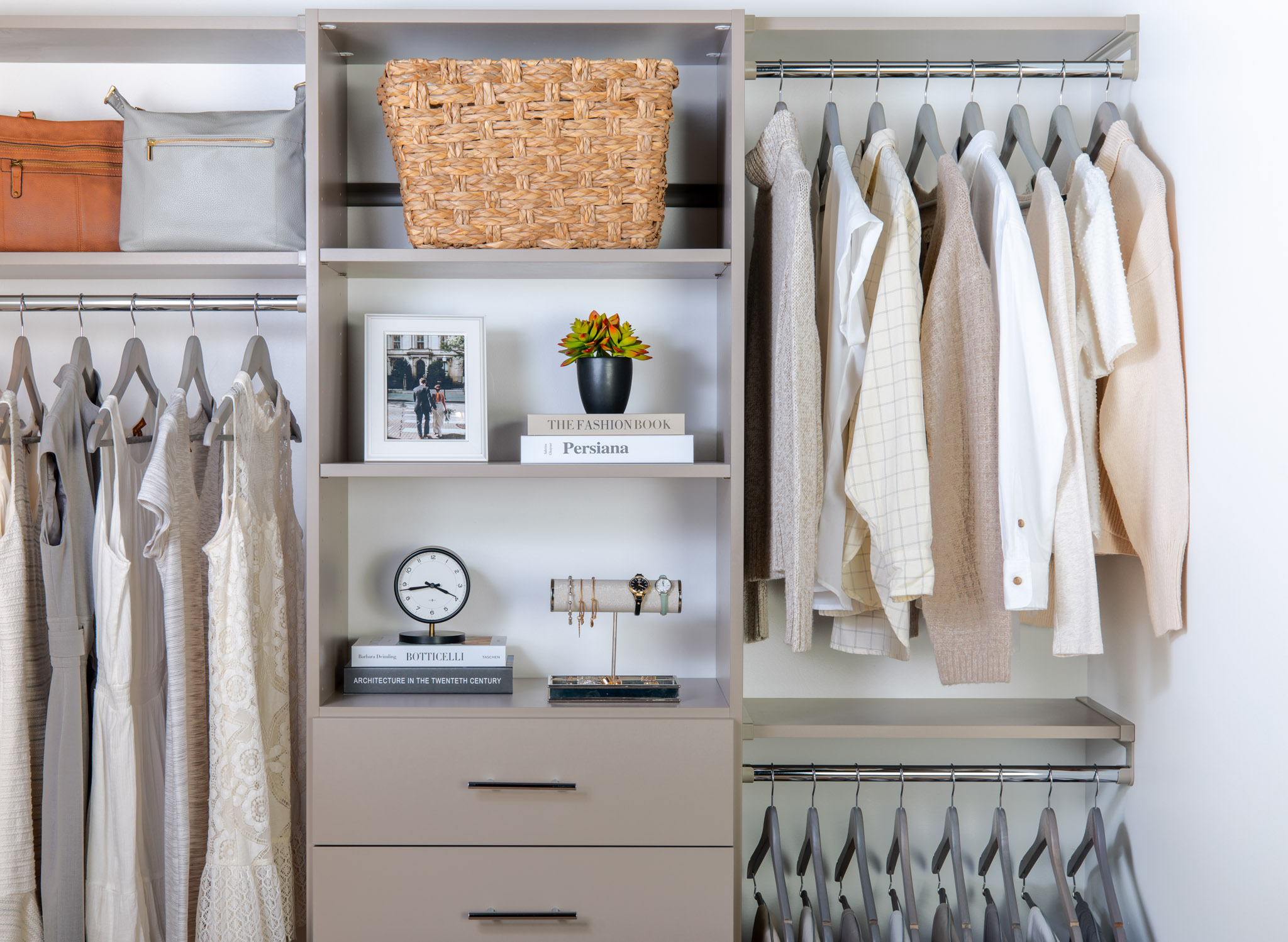 VUE_Bedroom_CenturyGray with women's clothing, neutral clothing and background.
