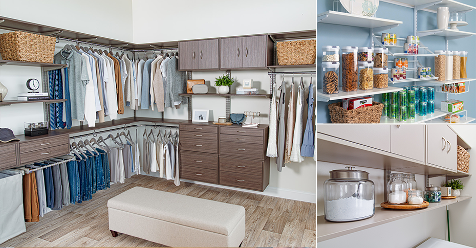 College of three closets. freedomRail product line.