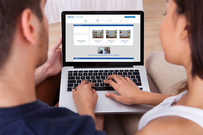 Couple on laptop using Closet Selector Software