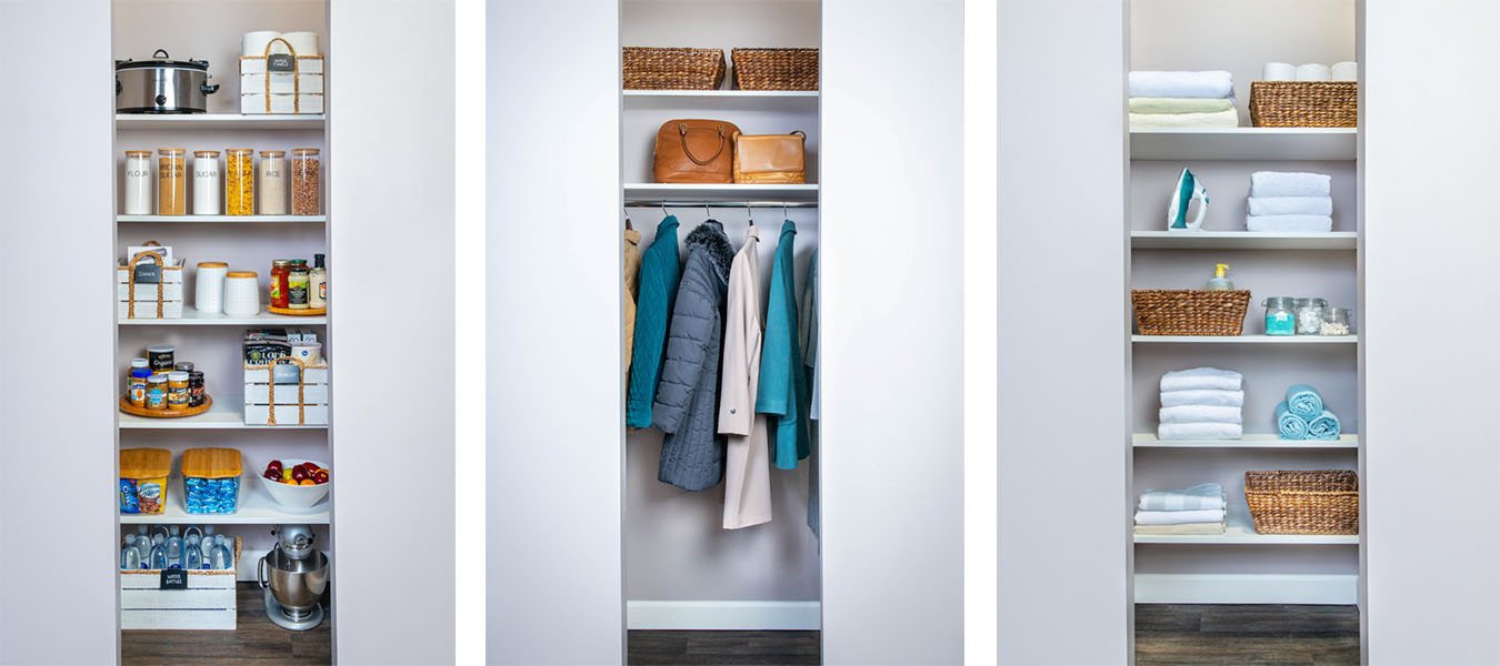 VUE entry VUE pantry, entry and linen closets in white