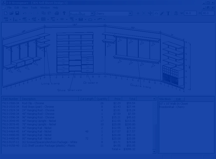 Strongware Closet Screen Shot with blue overlay