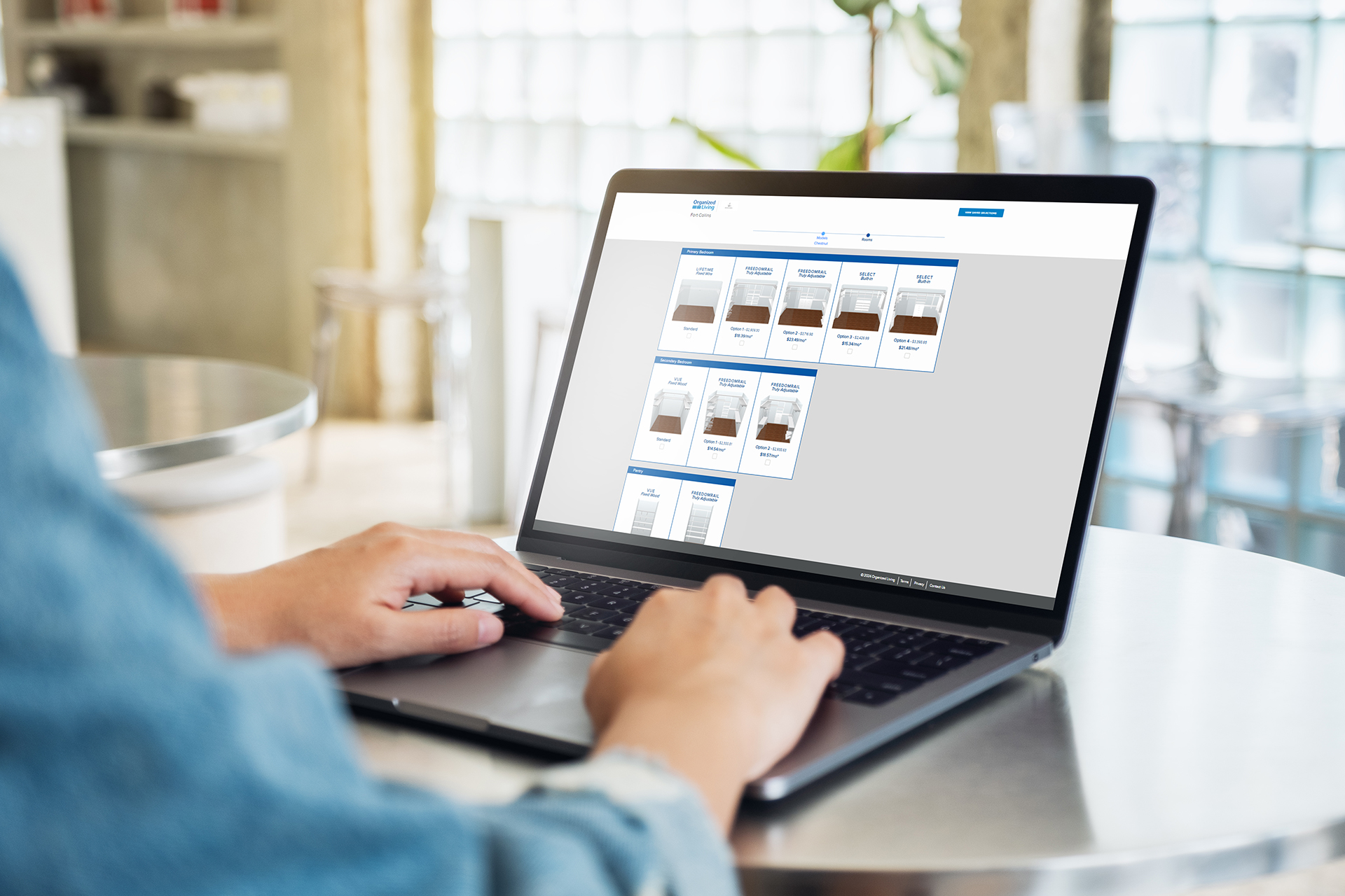 Man on laptop using closet selector software