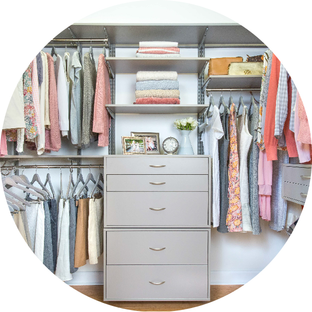 Circle cropped image of Century Gray freedomRail closet.