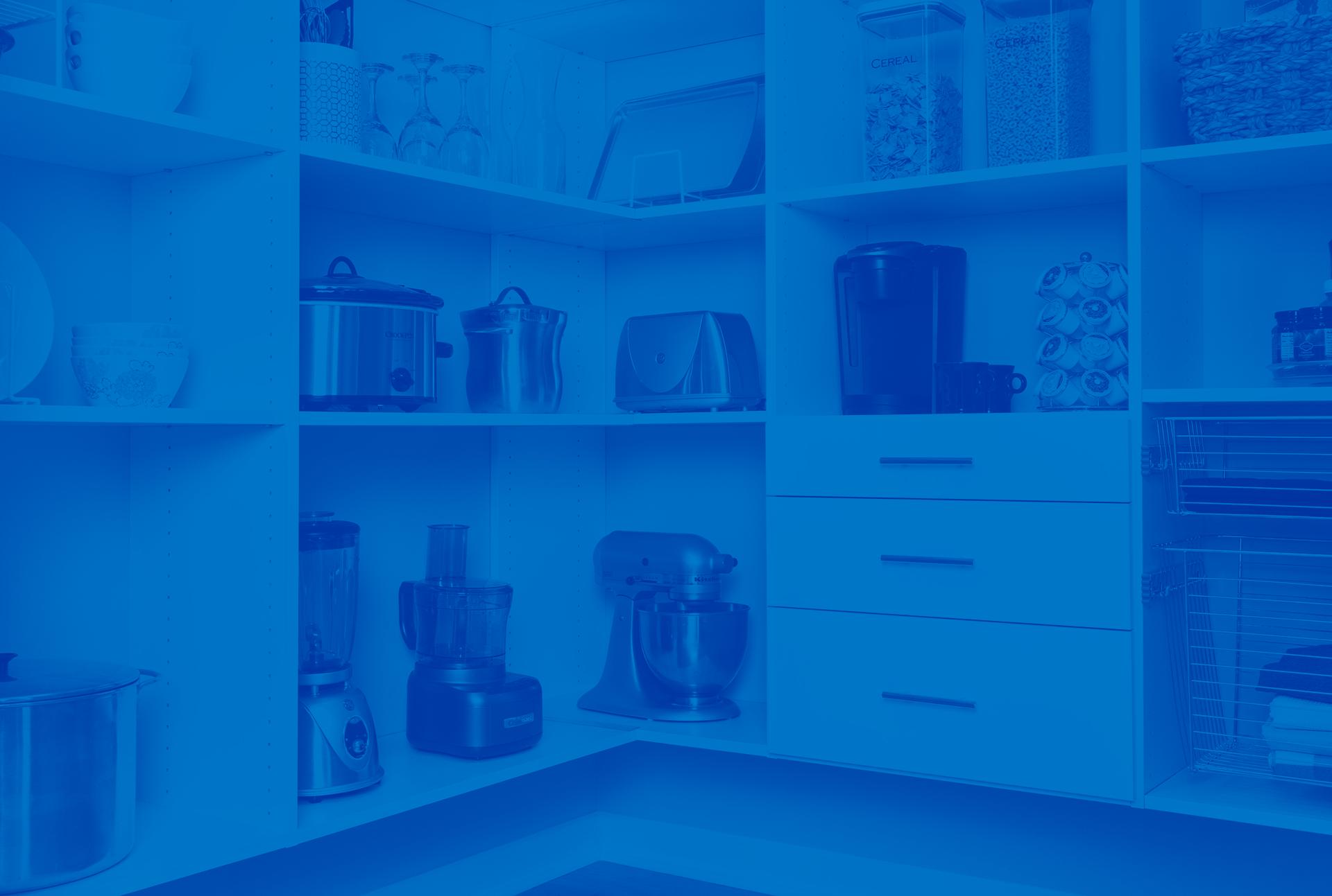 Blue tinted image of a Classica Pantry