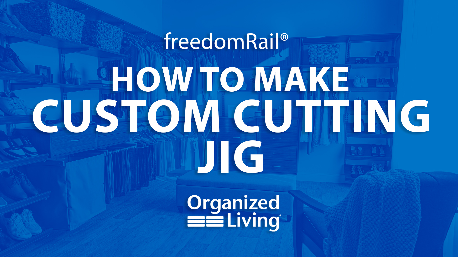 freedomRail Installation: How to Make a Custom Cutting Jig. Clicking this image takes you to the YouTube video on how to make a custom cutting jig.