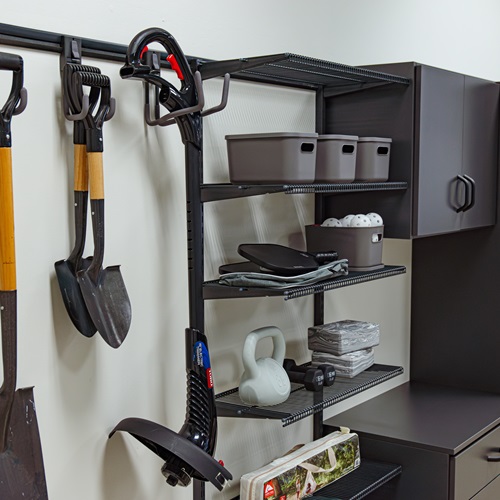 freedomRail EDGE Garage line. Lawn Equipment Storage.
