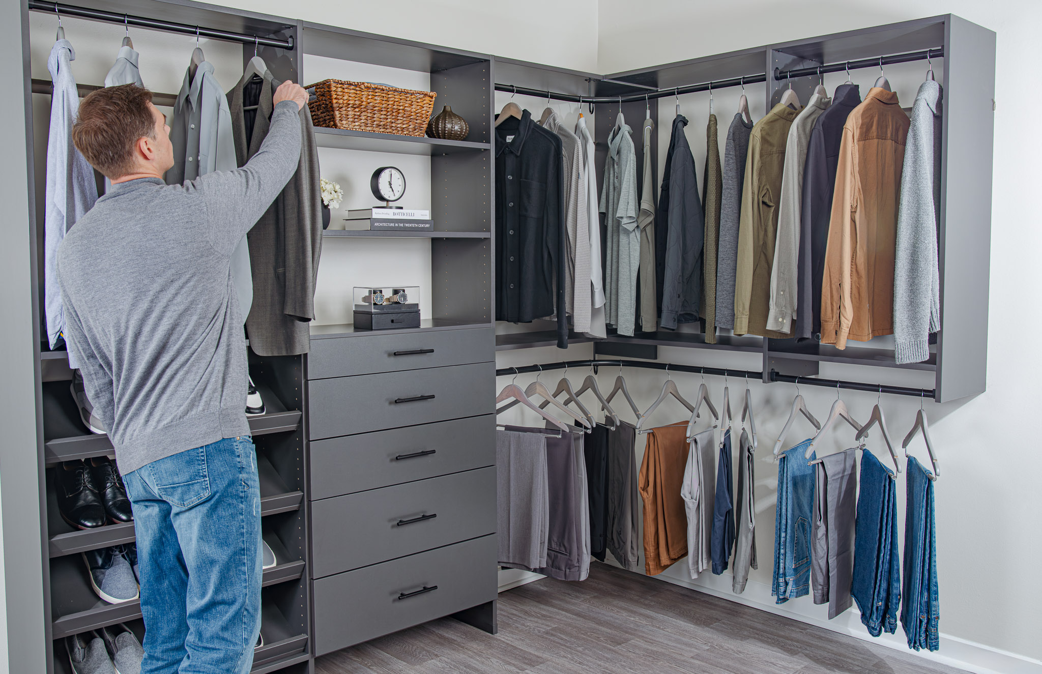 Slate L-Shape Closets