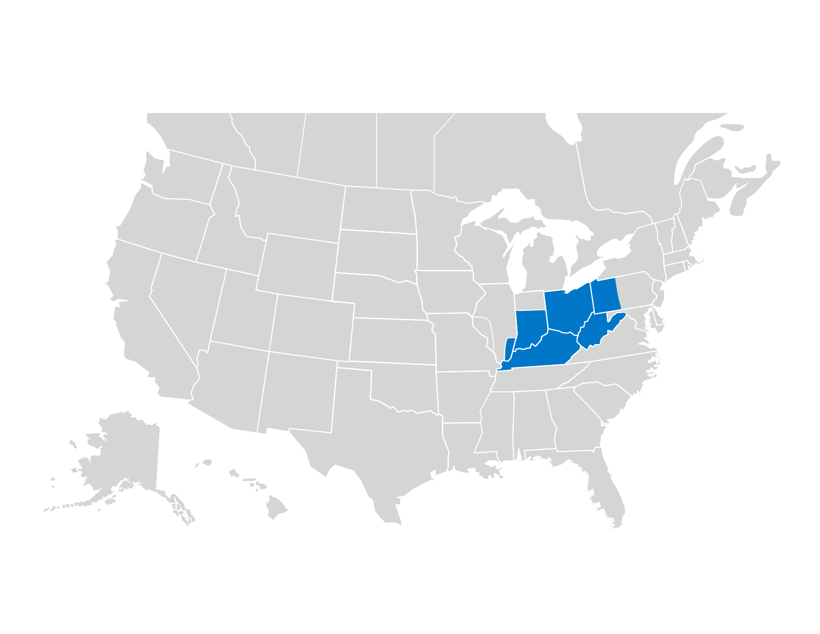 Map of united states and canada