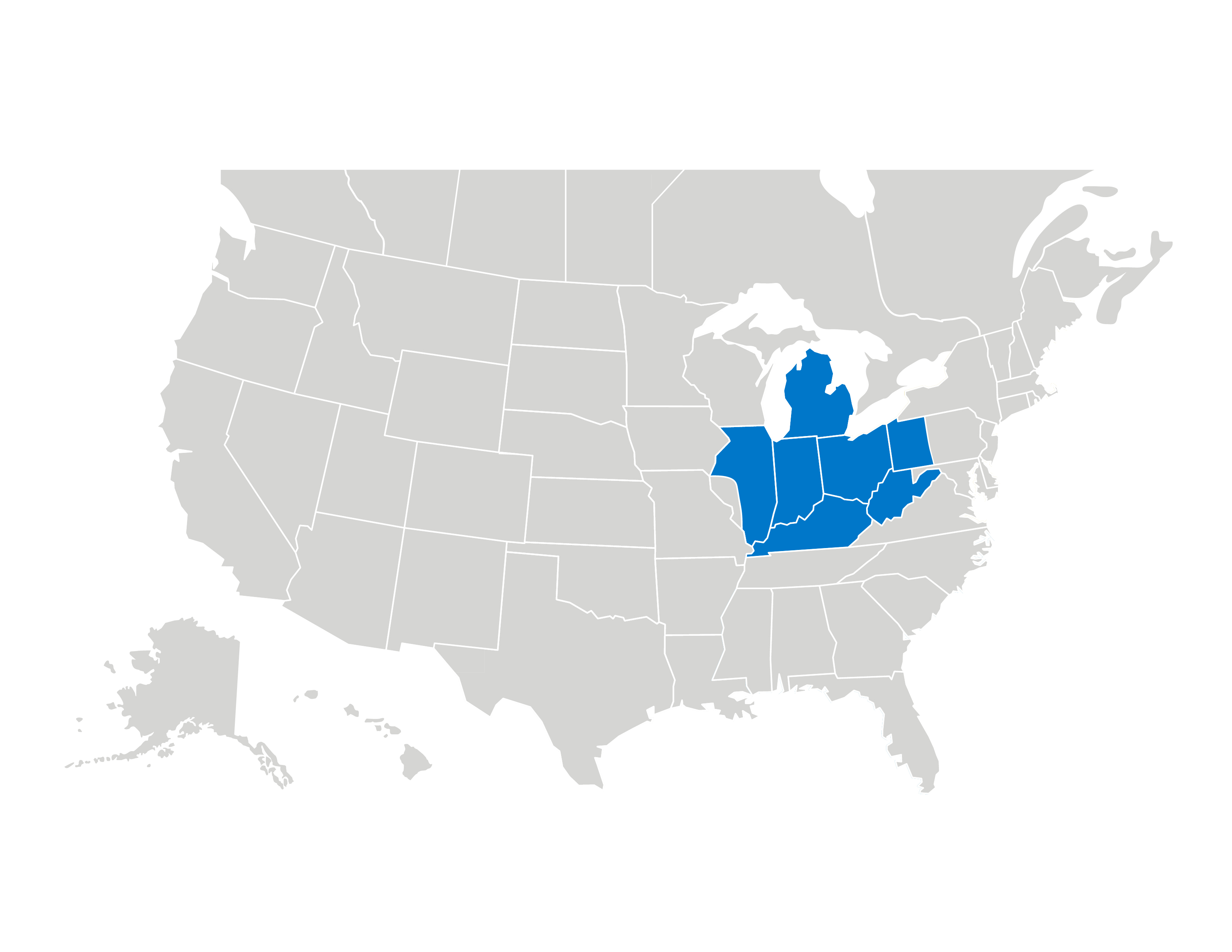 Map of united states and canada
